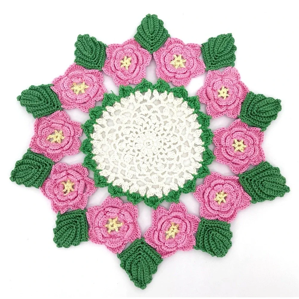 Vintage Handmade Crochet Doily 9